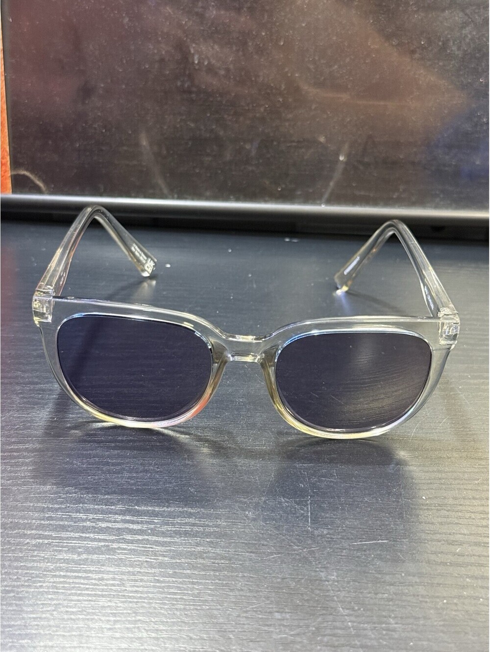 Spy+ Bewilder Sunglasses Clear Crystal Gray Frame Black Lens 54-20-148
